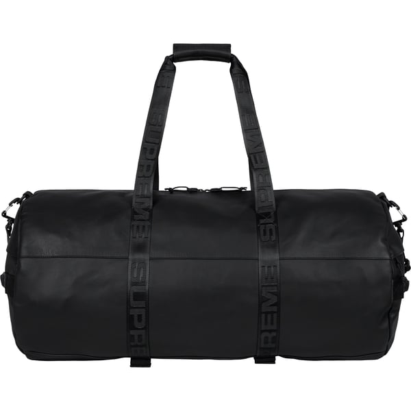 Supreme Leather Large Duffle Bag - Black (front)