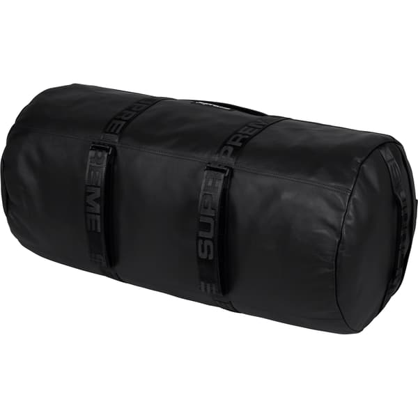 Supreme Leather Large Duffle Bag - Black (front)
