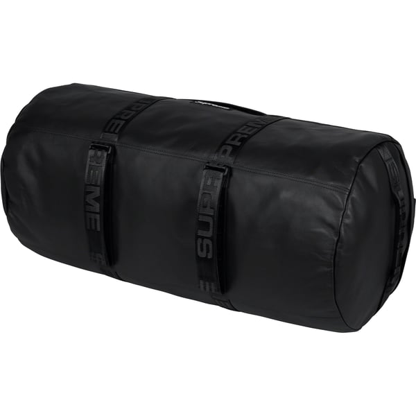 Supreme Leather Large Duffle Bag - Black (front)