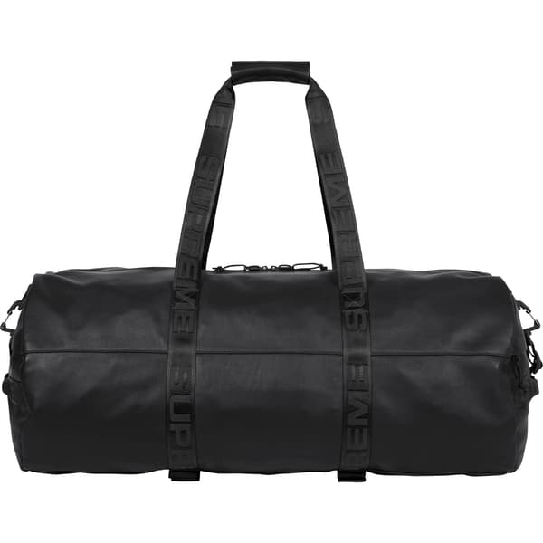 Supreme Leather Large Duffle Bag - Black (front)