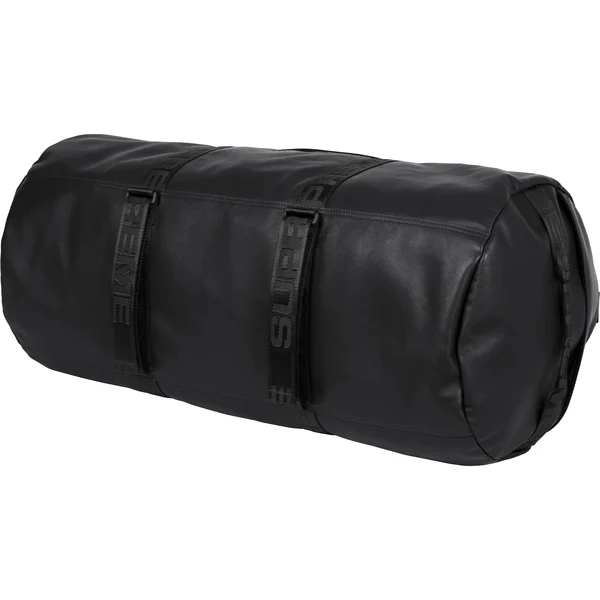 Supreme Leather Large Duffle Bag - Black (front)