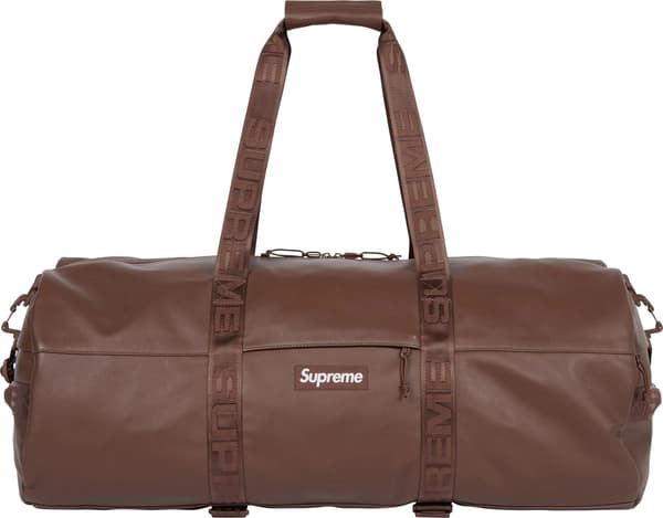 Supreme Leather Large Duffle Bag - Brown (front)