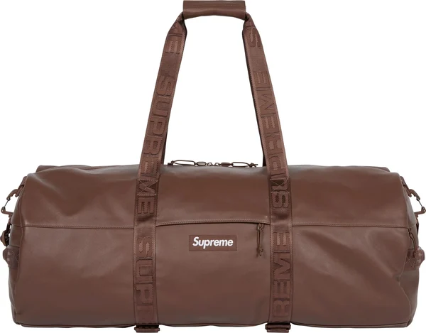 Supreme Leather Large Duffle Bag - Brown (front)