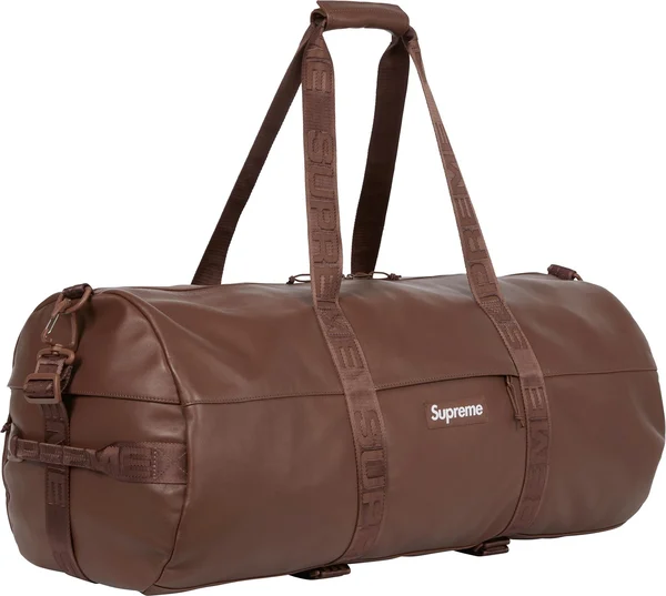 Supreme Leather Large Duffle Bag - Brown (front)