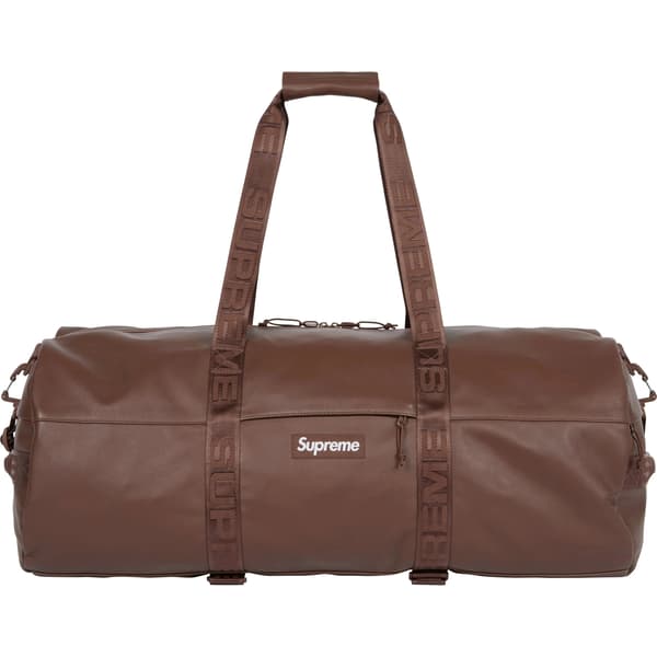 Supreme Leather Large Duffle Bag - Brown (front)