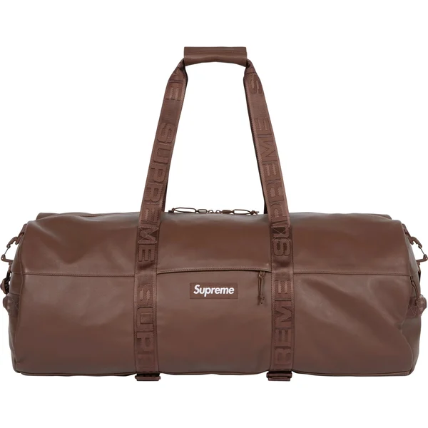Supreme Leather Large Duffle Bag - Brown (front)