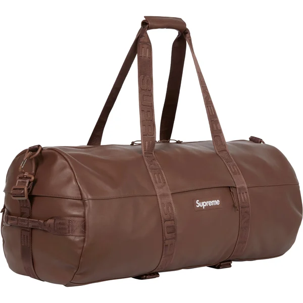 Supreme Leather Large Duffle Bag - Brown (front)
