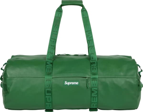 Supreme Leather Large Duffle Bag - Green (front)
