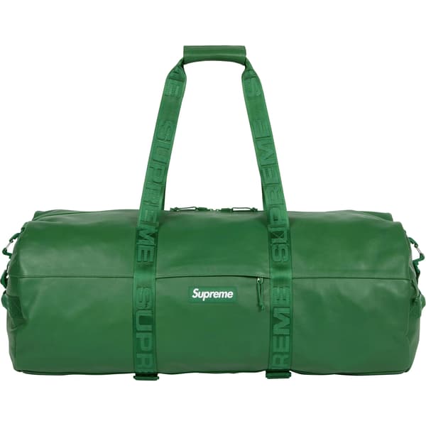 Supreme Leather Large Duffle Bag - Green (front)