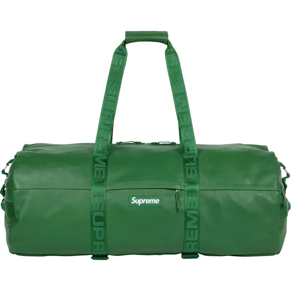 Supreme Leather Large Duffle Bag - Green (front)