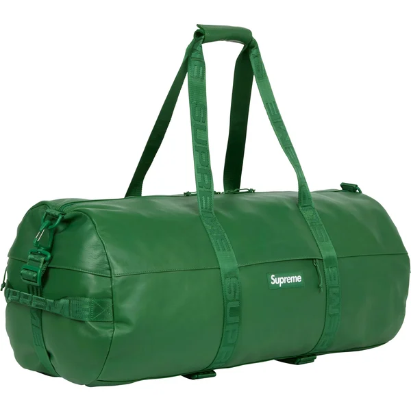Supreme Leather Large Duffle Bag - Green (front)