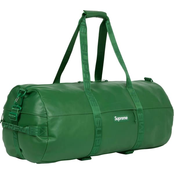 Supreme Leather Large Duffle Bag - Green (front)
