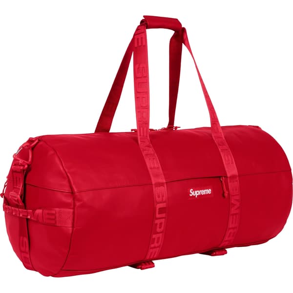 Supreme Leather Large Duffle Bag - Red (front)