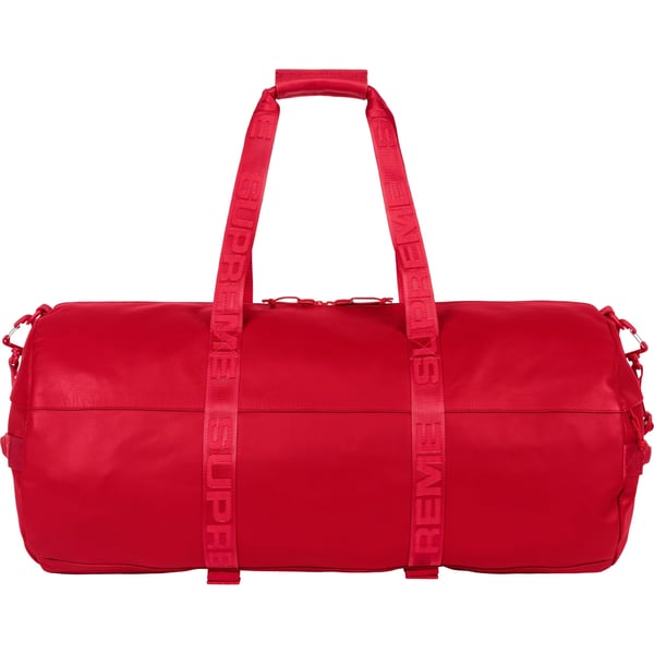 Supreme Leather Large Duffle Bag - Red (front)