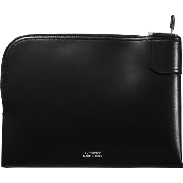 Supreme Leather Money Bag - Black (front)