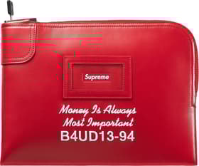 Supreme Leather Money Bag Red