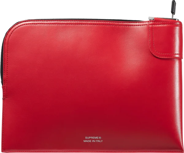 Supreme Leather Money Bag - Red (front)
