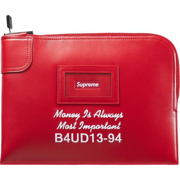 Supreme Leather Money Bag - Red (front)