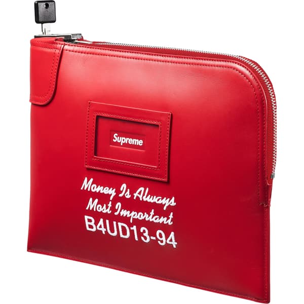Supreme Leather Money Bag - Red (front)