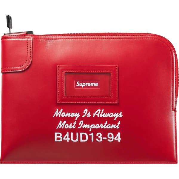 Supreme Leather Money Bag - Red (front)