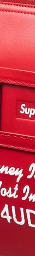 Supreme Leather Money Bag - Red (front)