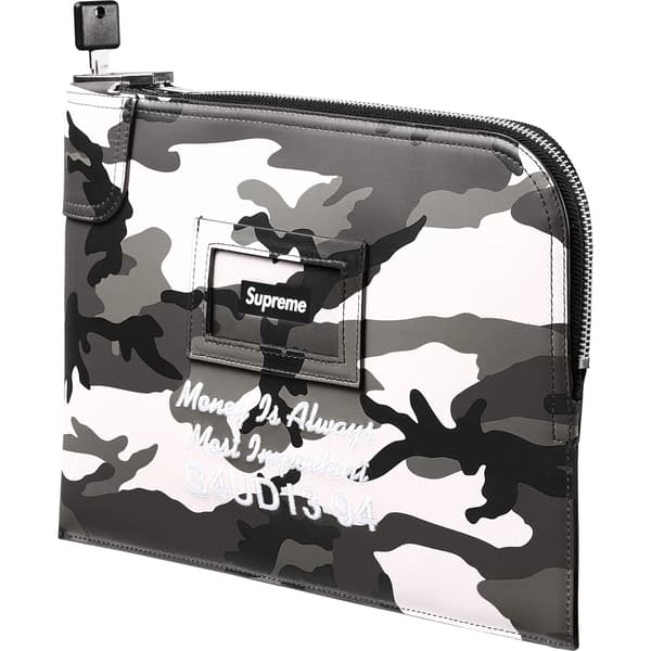 Supreme Leather Money Bag - Snow Camo (front)