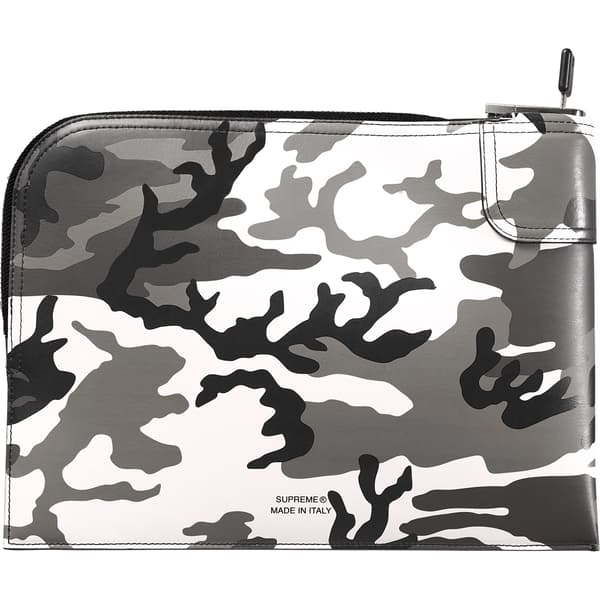 Supreme Leather Money Bag - Snow Camo (front)