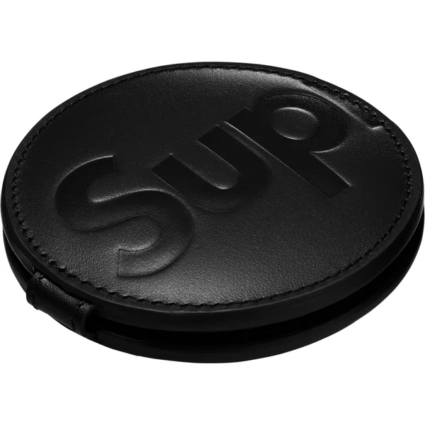 Supreme Leather Pocket Mirror - Black (front)