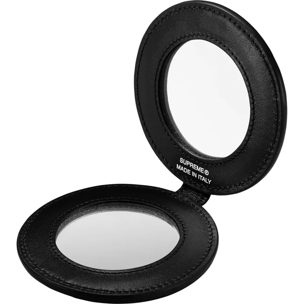 Supreme Leather Pocket Mirror - Black (front)