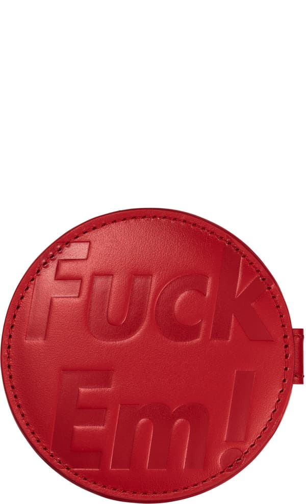 Supreme Leather Pocket Mirror - Red (front)