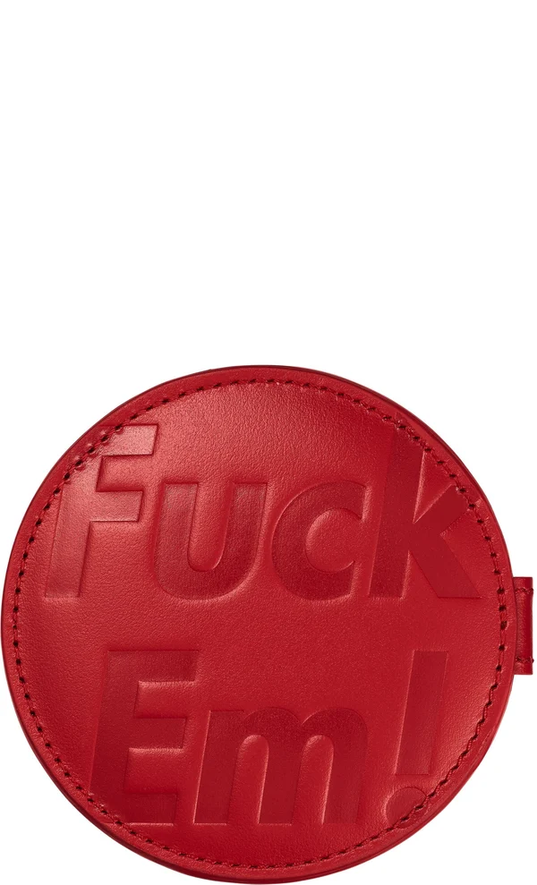 Supreme Leather Pocket Mirror - Red (front)