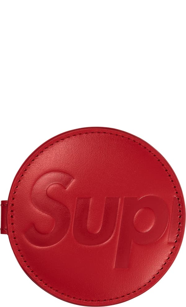 Supreme Leather Pocket Mirror - Red (front)