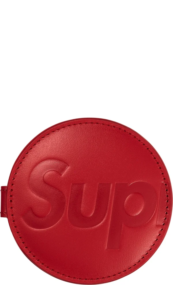 Supreme Leather Pocket Mirror - Red (front)