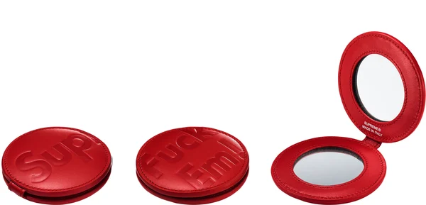 Supreme Leather Pocket Mirror - Red (front)