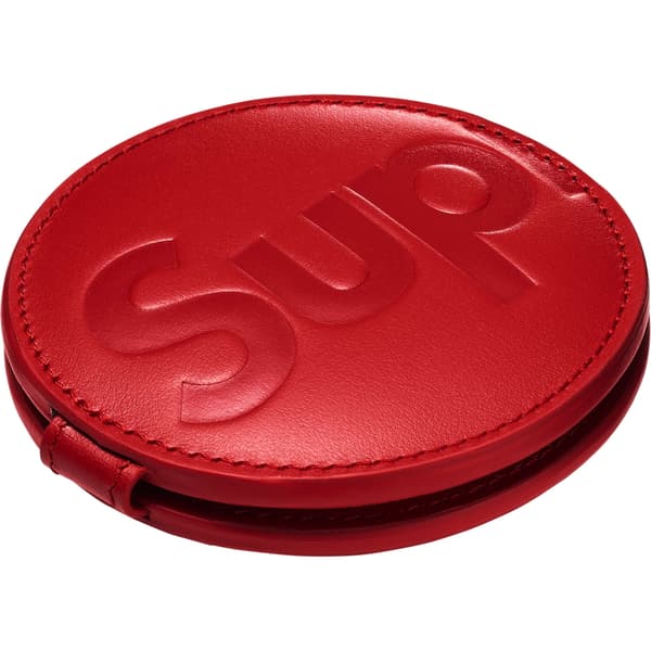 Supreme Leather Pocket Mirror - Red (front)