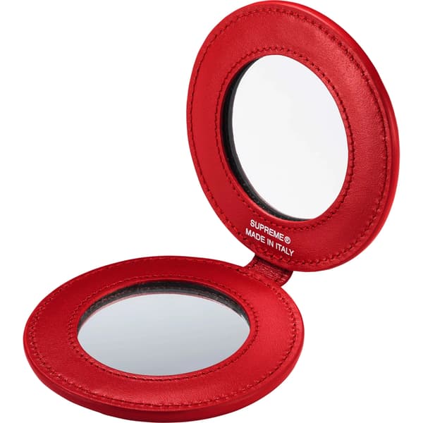 Supreme Leather Pocket Mirror - Red (front)