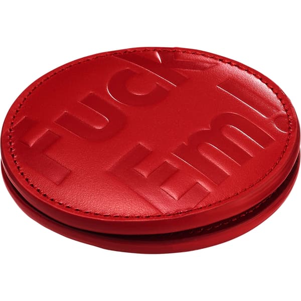 Supreme Leather Pocket Mirror - Red (front)