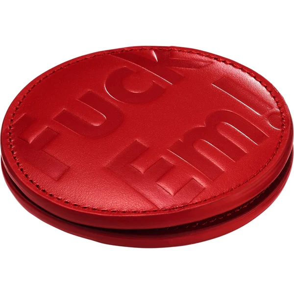Supreme Leather Pocket Mirror - Red (front)