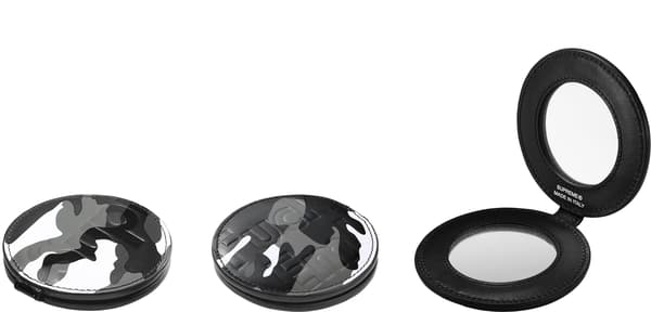 Supreme Leather Pocket Mirror - Snow Camo (front)