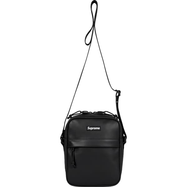 Supreme Leather Shoulder Bag - Black (front)