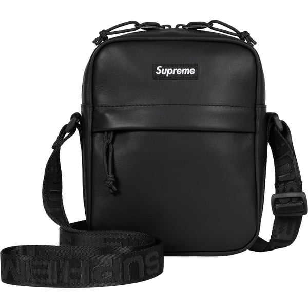 Supreme Leather Shoulder Bag - Black (front)