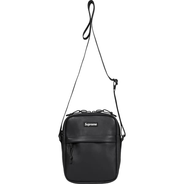 Supreme Leather Shoulder Bag - Black (front)