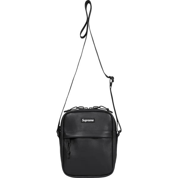 Supreme Leather Shoulder Bag - Black (front)