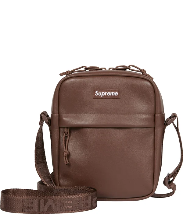 Supreme Leather Shoulder Bag - Brown (front)