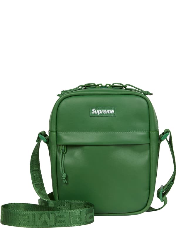 Supreme Leather Shoulder Bag - Green (front)