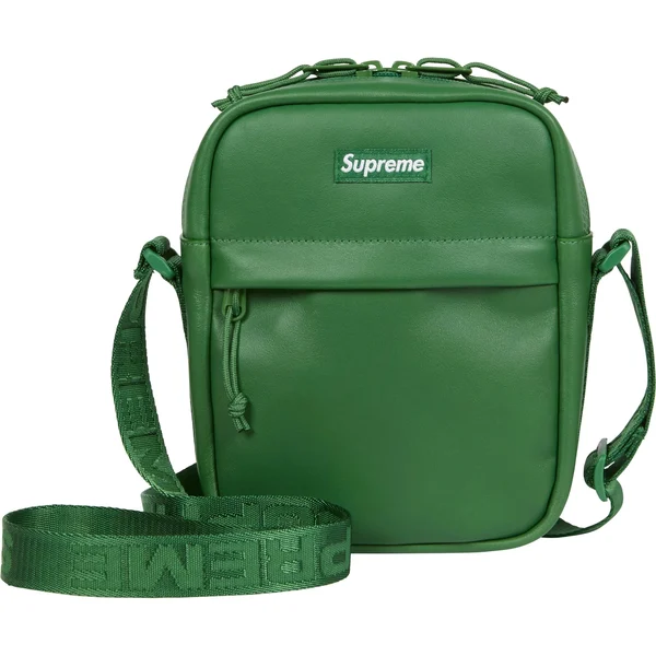 Supreme Leather Shoulder Bag - Green (front)