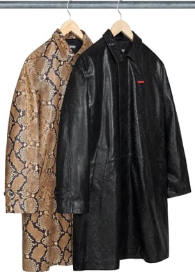 Supreme Leather Snake Trench Coat