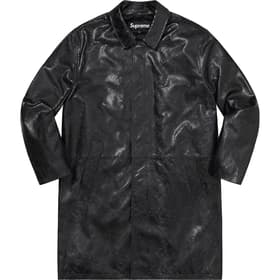 Supreme Leather Snake Trench Coat Black