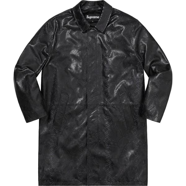 Supreme Leather Snake Trench Coat - Black (front)