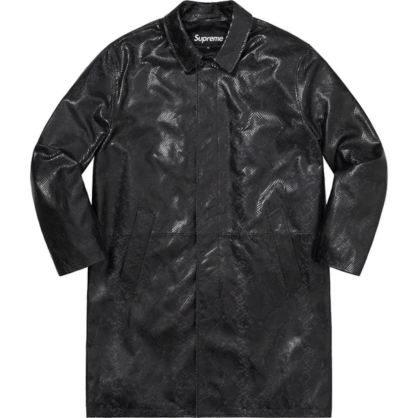 Supreme Leather Snake Trench Coat - Black (front)